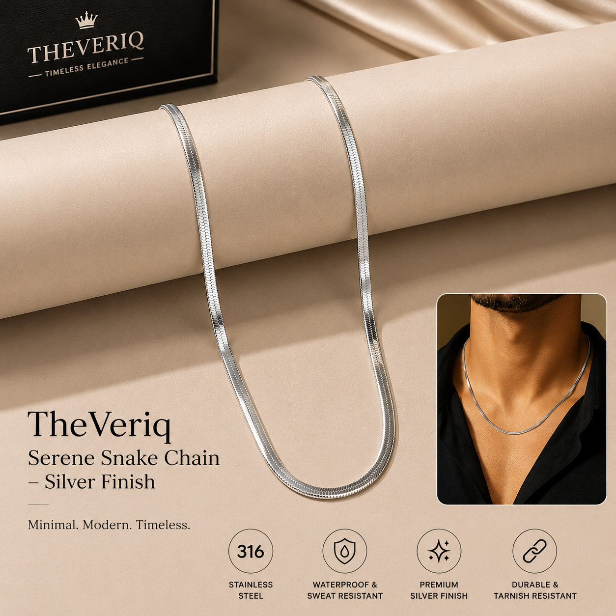 ChatGPT Image Aug 10, 2026, 08_46_23 PM TheVeriq Serene Snake Chain - Silver Finish - Image 1