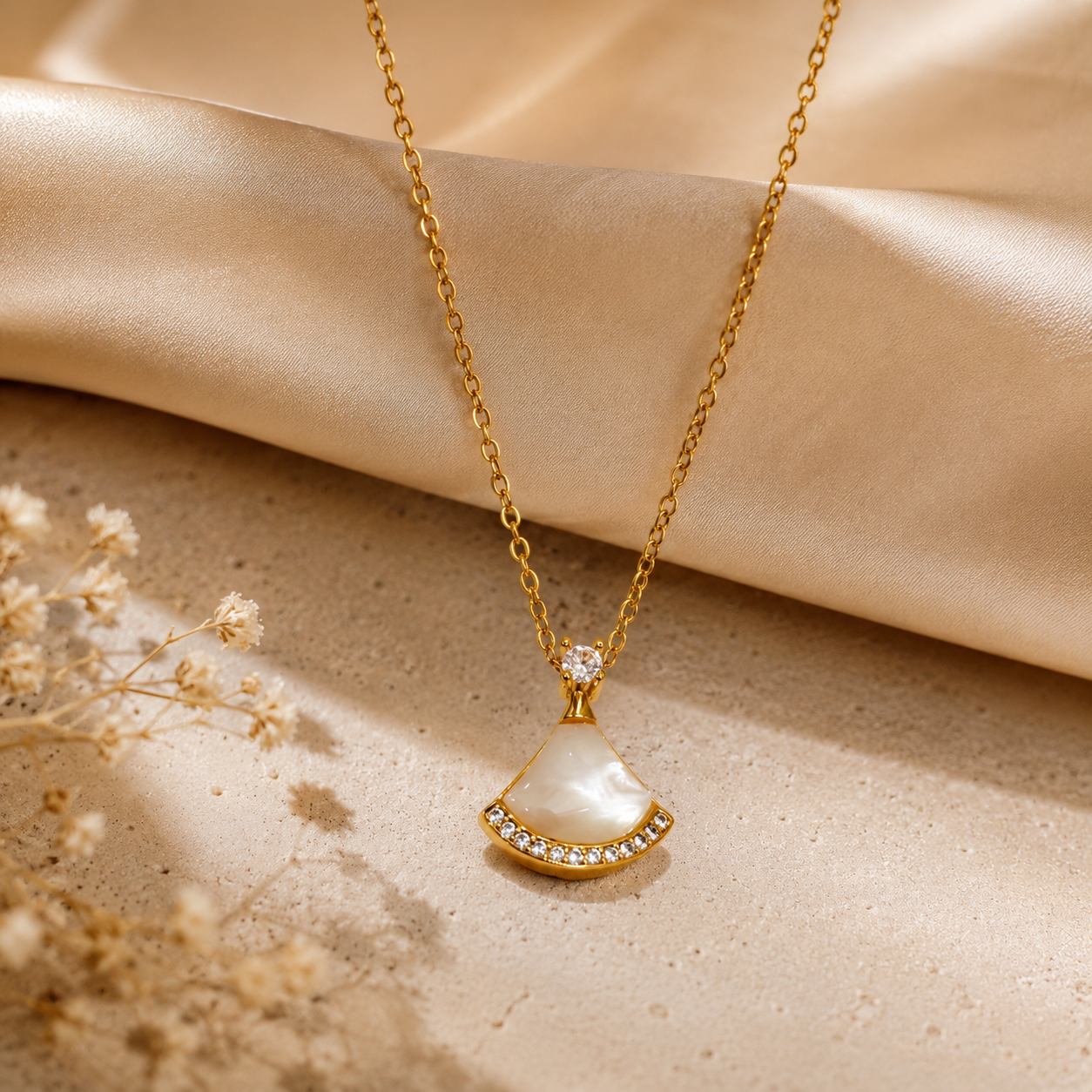 file_0000000042e48211af360049873d5a08 TheVeriq Amour Necklace – 18K Gold Finish Pearl Pendant - Image 1